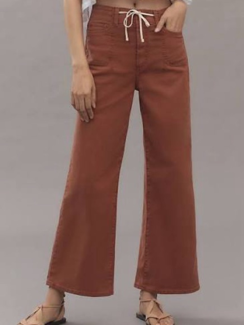 PAIGE Ari Wide Leg Pant Vintage Clay Sunset Size 30 EUC